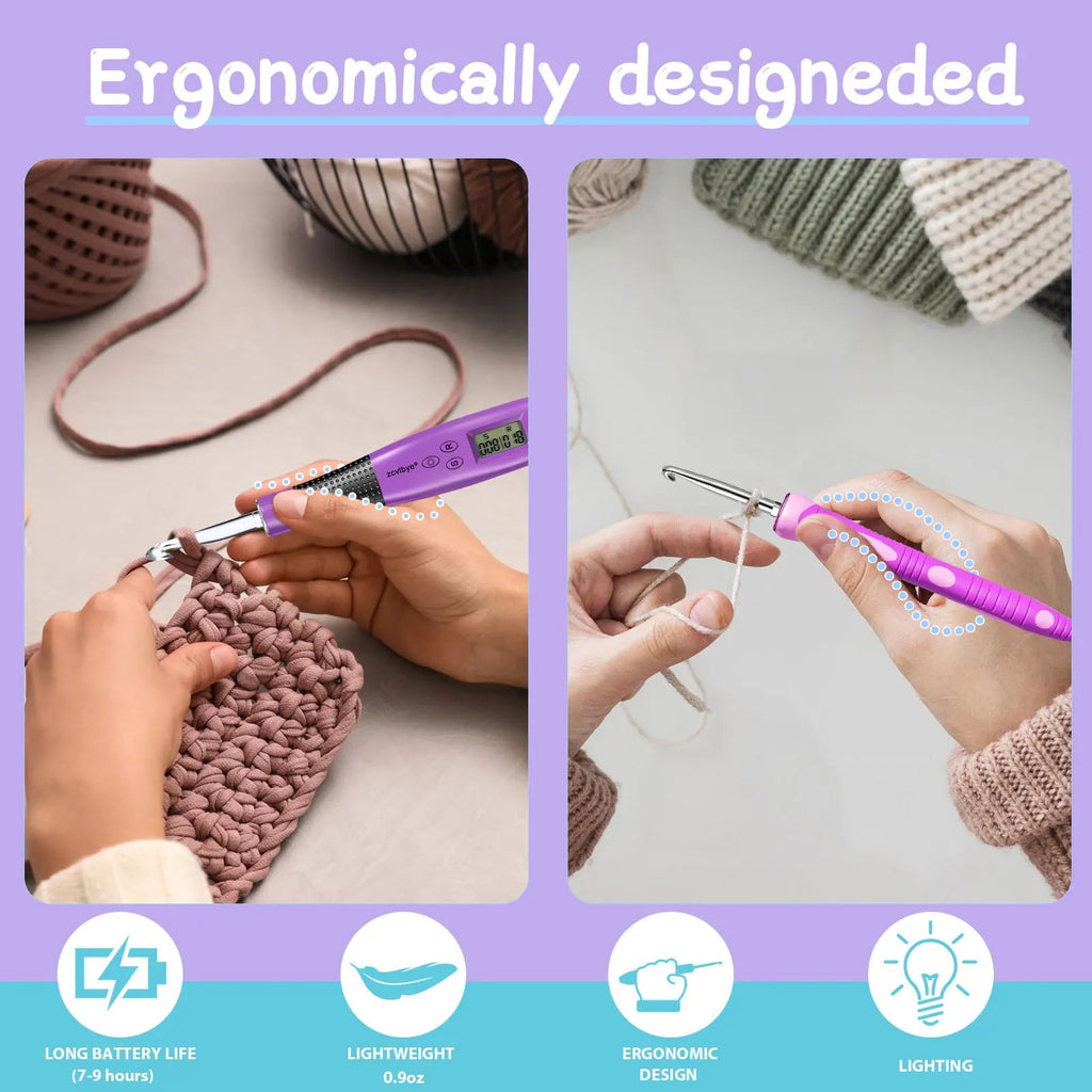 Kit Crochet 24 Pièces Compteur Digital & LED – Ergonomique