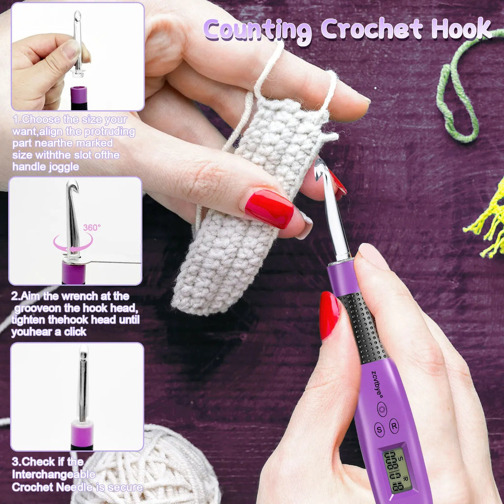 Kit Crochet 24 Pièces Compteur Digital & LED – Ergonomique
